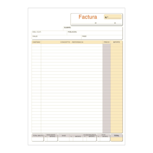 TALONARIO FACTURAS IVA MASTERPAPER A4 210 X 297 MM. DUPLICADO (50 JUEGOS) REF. 56-D