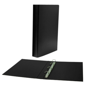 CARPETA CARTÓN FORRADO PP PLUS OFFICE FOLIO 4 ANILLAS 40 MM. COLOR NEGRO REF. 180788