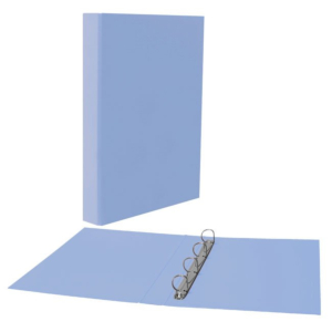 CARPETA CARTÓN FORRADO PP PLUS OFFICE FOLIO 4 ANILLAS 25 MM. AZUL PASTEL REF. 181155