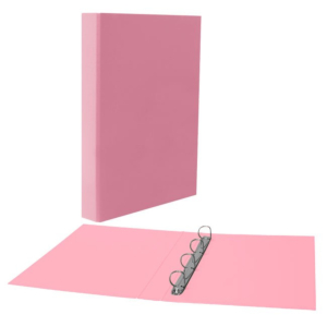 CARPETA CARTÓN FORRADO PP PLUS OFFICE FOLIO 4 ANILLAS 25 MM. ROSA PASTEL REF. 181157
