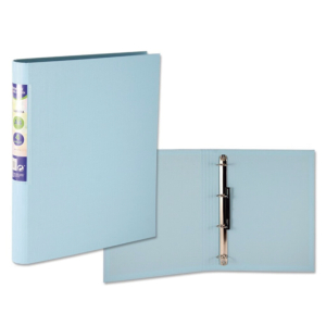 CARPETA CARTÓN FORRADO PP BISMARK A4 4 ANILLAS 25 MM. AZUL PASTEL REF. 332150