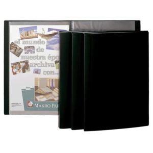 CARPETA 20 FUNDAS PLUS OFFICE A5 NEGRO OPACO REF. 180869