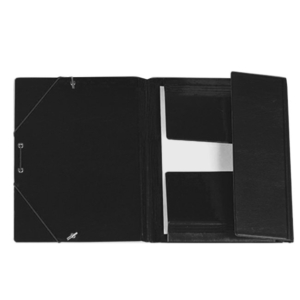 CARPETA PVC FOLIO CON GOMAS Y SOLAPAS NEGRO