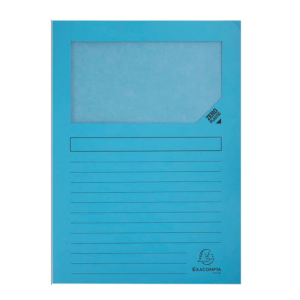 DOSSIER CON VENTANA CARTULINA EXACOMPTA A4 AZUL REF. 50152E