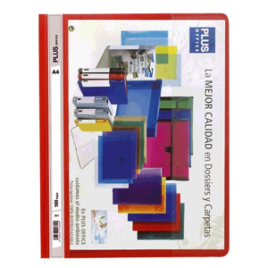 DOSSIER CON FÁSTENER PP PLUS OFFICE A4 CAPACIDAD 100 H. ROJO REF. 180645