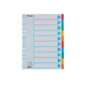SEPARADORES CARTÓN ESSELTE 10 PESTAÑAS