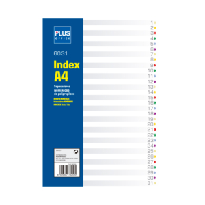 SEPARADORES NUMÉRICOS DE POLIPROPILENO A4 PLUS OFFICE REF. 6031