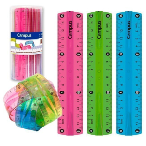 REGLA CAMPUS FLEXIBLE 15 CM. 3 COLORES SURTIDOS REF. 600365