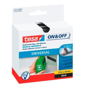 CINTA VELCRO ADHESIVA BLANCA TESA ON & OFF UNIVERSAL
