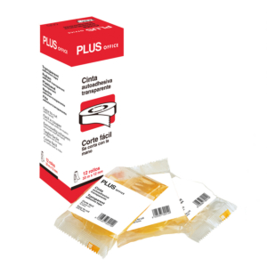 CINTA ADHESIVA TRANSPARENTE PLUS OFFICE 12MMX33M.