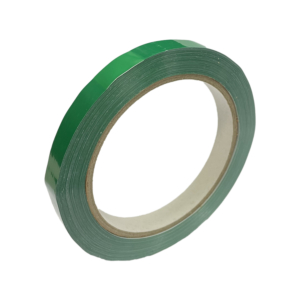 CINTA ADHESIVA CIERRABOLSAS 66MTS X 12 MM COLOR VERDE.