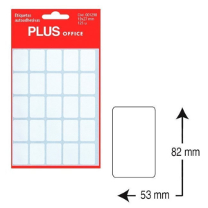 ETIQUETAS AUTOADHESIVAS PLUS OFFICE 53 X 82 MM. (20 ETIQ./SOBRE)