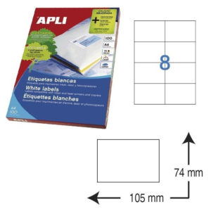 ETIQUETAS AUTOADHESIVAS APLI 105 X 74 MM. (800 ETIQ./CAJA) REF. 1279