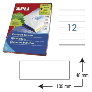 ETIQUETAS AUTOADHESIVAS APLI 105 X 48 MM. (1200 ETIQ./CAJA) REF. 1289