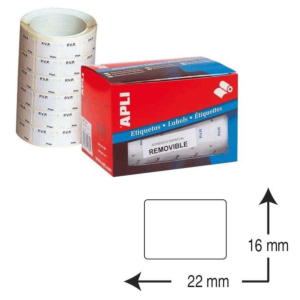 ETIQUETAS AUTOADHESIVAS REMOVIBLES APLI "PVP" 16 X 22 MM. (2520 ETIQ./ROLLO) REF.10084