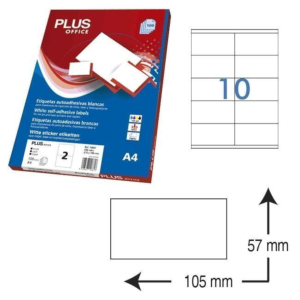 ETIQUETAS AUTOADHESIVAS PLUS OFFICE 105 X 57 MM. (1000 ETIQ./CAJA) RE.10685/10557