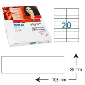 ETIQUETAS AUTOADHESIVAS FABRISA 105 X 29 MM. (2000 ETIQ./CAJA) REF. 15311/10529