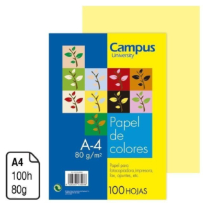 PAPEL CAMPUS UNIVERSITY AMARILLO PASTEL A4 80 G. 100 H.
