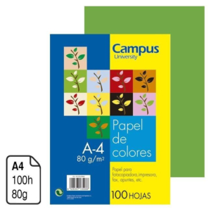 PAPEL CAMPUS UNIVERSITY VERDE MEDIO A4 80 G. 100 H. REF. 01009