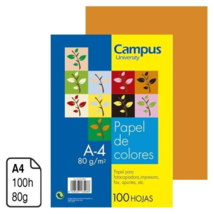 PAPEL CAMPUS UNIVERSITY NARANJA MEDIO A4 80 G. 100 H. REF. 01162