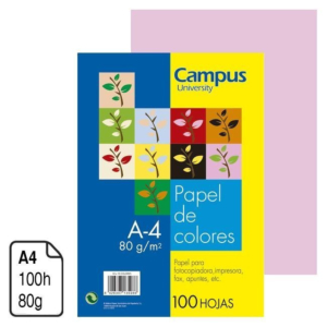 PAPEL CAMPUS UNIVERSITY ROSA PASTEL A4 80 G. 100 H. REF. 002044