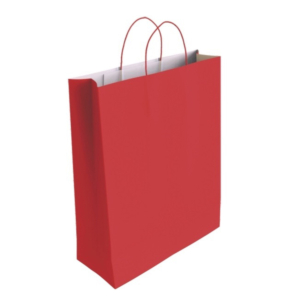 BOLSA PAPEL CELULOSA ROJO 310 X 110 X 420 MM.