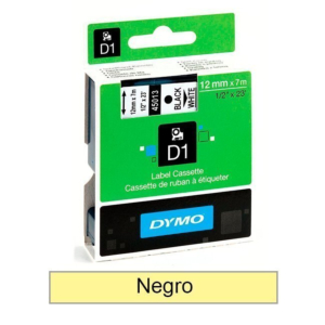 CINTA DYMO D1 12 MM. X 7 M. NEGRO/AMARILLO REF. 45018
