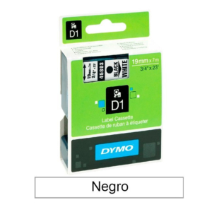 CINTA DYMO D1 19 MM. X 7 M. NEGRO/BLANCO REF. 45803