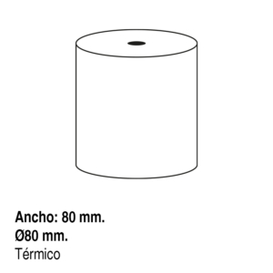 ROLLO PAPEL TÉRMICO PARA CALCULADORA Y REGISTRADORA 80 X 80 MM.