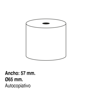ROLLO PAPEL AUTOCOPIATIVO 2H PARA CALCULADORA Y REGISTRADORA 57X65
