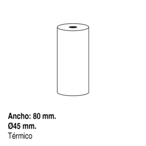 ROLLO PAPEL TÉRMICO PARA CALCULADORA Y REGISTRADORA 80 X 45 MM.