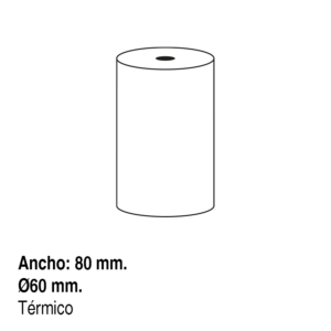 ROLLO PAPEL TÉRMICO PARA CALCULADORA Y REGISTRADORA 80 X 60 MM.