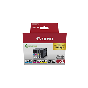 CANON PACK 4 CARTUCHOS PGI-2500XL MAXIFY IB4050 MB5050 MB5350 ALTA CAPACIDAD  PACK-4 COLORES ECOPACK