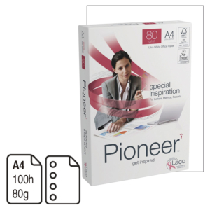 PAPEL 4 TALADROS PIONNER BLANCO A4 80 G. 500 H.