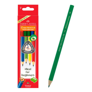 LÁPICES DE GRAFITO TRIANGULARES FABER CASTELL JUNIOR 2B 12 UNID.