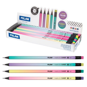 LÁPICES DE GRAFITO CON GOMA MILAN SUNSET HB 24 UNID. REF. 071622724