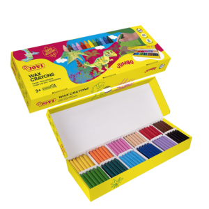 LÁPICES DE CERA SEMI-BLANDA JOVICOLOR 12 COLORES SURTIDOS (PACK 300 UNID.) REF. 989