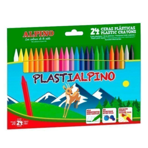 LÁPICES DE CERA DURA PLASTIALPINO 24 COLORES SURTIDOS REF. PA-000024