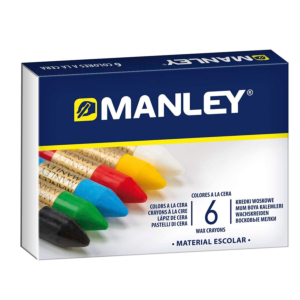 LÁPICES DE CERA BLANDA MANLEY 6 COLORES SURTIDOS REF. 106