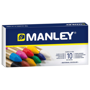 LÁPICES DE CERA BLANDA MANLEY 10 COLORES SURTIDOS REF. 110