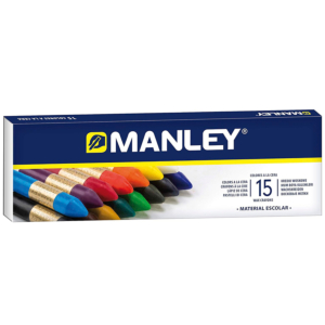 LÁPICES DE CERA BLANDA MANLEY 15 COLORES SURTIDOS REF. 115