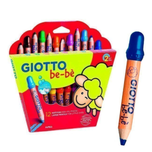LÁPICES DE COLORES GIOTTO BE-BÈ 12 COLORES SURTIDOS + AFILALÁPIZ REF. F469700