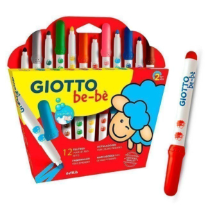 ROTULADOR GIOTTO BE-BE TINTA LAVABLE 12 UNID. COLORES SURTIDOS REF. F469900