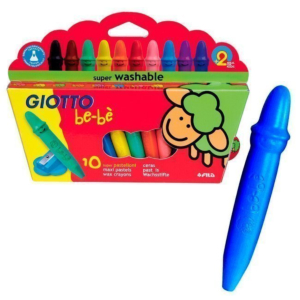 LÁPICES DE CERA BLANDA GIOTTO BE-BÈ 10 COLORES SURTIDOS + AFILALÁPIZ REF. F479200