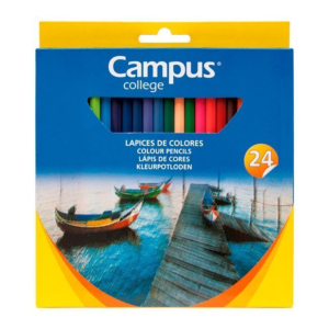 LÁPICES DE COLORES HEXAGONALES CAMPUS UNIVERSITY 24 COLORES SURTIDOS