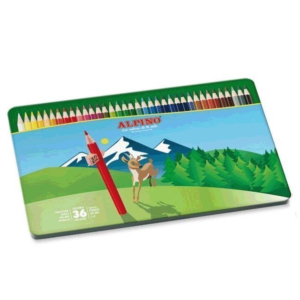 LÁPICES DE COLORES ALPINO 36 COLORES SURTIDOS EN CAJA METÁLICA REF. 760