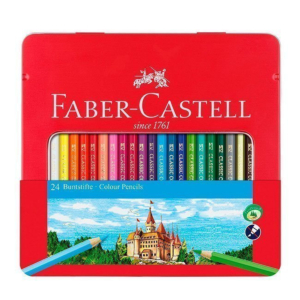 LÁPICES DE COLORES FABER CASTELL 24 COLORES SURTIDOS EN CAJA METÁLICA REF. 115824
