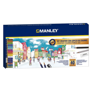LÁPICES DE COLORES MANLEY 40 COLORES SURTIDOS REF. MLA00040