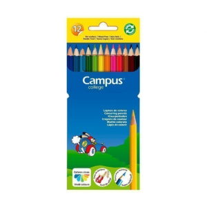 LÁPICES DE COLORES CAMPUS COLLEGE 12 COLORES SURTIDOS