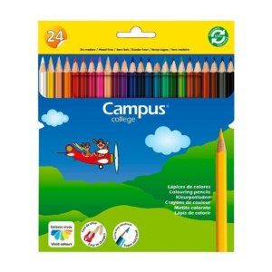 LÁPICES DE COLORES CAMPUS COLLEGE 24 COLORES SURTIDOS